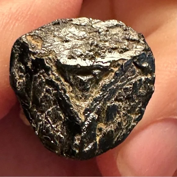 Black Tourmaline terminated with an illuminati symbol excellent and large